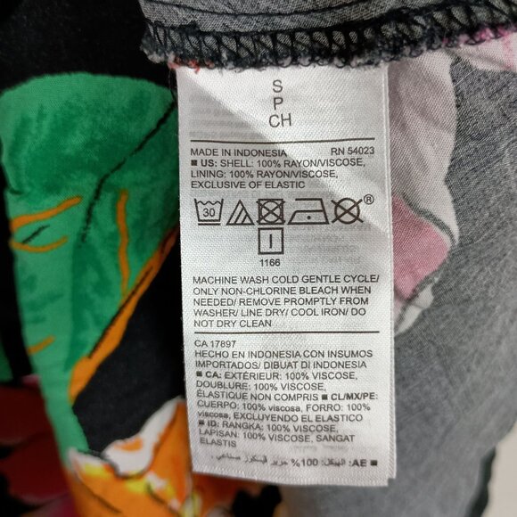 Old Navy Black Floral Summer Cami Dress With Tropical Print Lightweight Size S - Picture 5 of 9